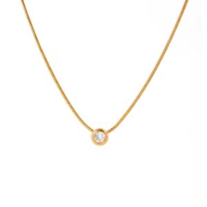 Sia bezel diamond necklace