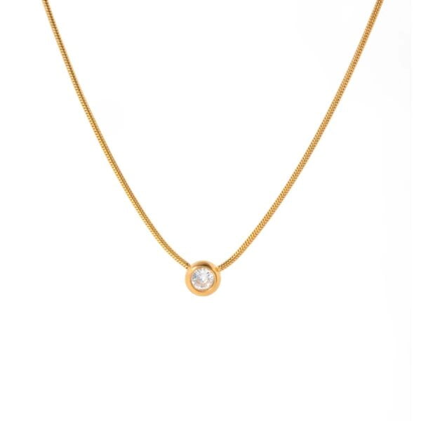 Sia bezel diamond necklace