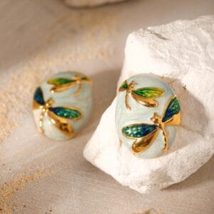 Dragonfly Enamel Studs