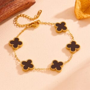 Onyx Clover Bracelet - Black