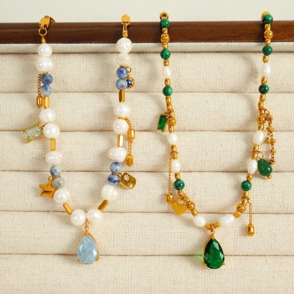 Jade Freshwater Pearl Necklace - Image 3