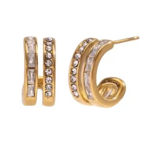 Diamanté double hoop