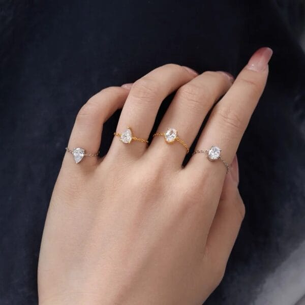 Teardrop adjustable chain Ring - Image 3