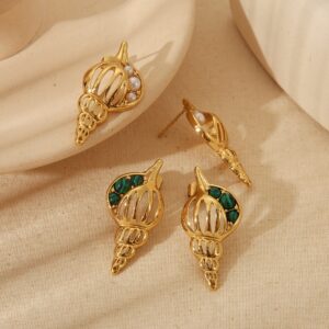 Conch Earrings Green